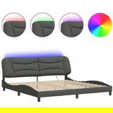  The Living Store Posteljni okvir z LED lučkami temno siv 200x200 cm tkanina - Posteljni Okvir, (21497800) | Shoptok.si