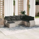 vidaXL 7-dijelni set vrtnih sofa svjetlosivi od poliratana | shoptok.hr