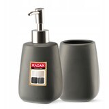 KADAX Kopalniški set Dozirnik za toaletno milo Skodelica Siva Keramika 2v1, (5000351360) | Shoptok.si