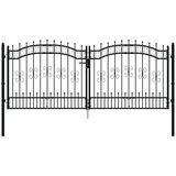  Vrata za ogradu sa šiljcima crna 305x173 cm čelična | shoptok.hr