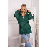 Kesi Insulated cape with waist tie dark green Cijene
