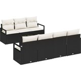 8 Dijelni Vrtni Sofa Set s Jastučićima Crni Poli Ratan 2-Sjedalo Vrtni Sofa s Skladištem i Jastučićima Crni Poli Ratan | shoptok.hr