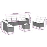  9-dijelni set vrtnih sofa s jastucima crni od poliratana | shoptok.hr