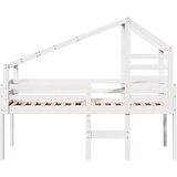  Visoki krevet s krovom bijeli 90 x 190 cm od masivne borovine | Eponuda.com