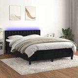  box spring s madracem LED crni 140x190 cm baršun | shoptok.hr