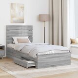  Krevetna konstrukcija Sivi Sonoma i srebrna 75 x 190 cm | shoptok.hr
