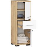 AKORD Fin Visoka Kopalniška Omara, 2 Vrata In 1 Predal, Hrast Artisan/Bela, (5000332693) | Shoptok.si