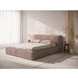 Micadoni Svijetlo ružičasti tapecirani bračni krevet s prostorom za odlaganje s podnicom 140x200 cm Simon – | shoptok.hr