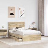  Krevetna konstrukcija s ladicama Sonoma hrast 120 x 190 cm | shoptok.hr
