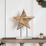 vidaXL Božićna zvijezda Smeđa 45 x 5 x 60 cm Čvrsto teak drvo | shoptok.hr