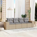 Maison Chic Seti vrtnega pohištva - Vrtna garnitura - Vrtni pohištvo set 4-delna z blazinami bež poli ratan, (21809812) | Shoptok.si