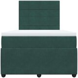 vidaXL Box spring postelja z vzmetnico temno zelen 120x190 cm žamet, (21307236) | Shoptok.si