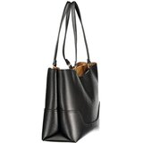  ženska shopping torba za rame 35x27x14 cm crna sa smeđim detaljima | shoptok.hr