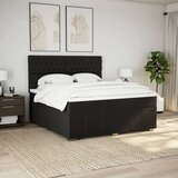 vidaXL Krevet s oprugama i madracem crni 180x200 cm od tkanine | shoptok.hr