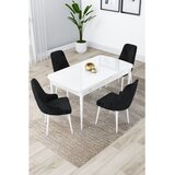 Hanah home trpezarijski set Lia, sto na razvlačenje i 4 stolice, bela ploča, crna tkanina Babyface | Eponuda.com