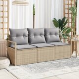 vidaXL 3-dijelni vrtni kauč set s jastučićima bež poli ratan | shoptok.hr