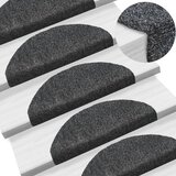 vidaXL samoljepljivi Otirač za Stepenice 15 kom Igličasti 65x21x4 cm Tamno Sivi Cijene