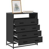 vidaXL Omarica s predali črna 70x41x70 cm konstruiran les Cene