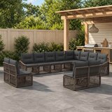  Sjedeća garnitura za vrt 12 kom. Siva poliratan 62 x 62 x 70 cm | Shoptok.si