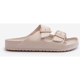 EVENTO PE1 Women's Foam Flip Flops with Buckles Beige Luciene | Shoptok.si