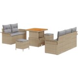 8 Vrtna sedežna garnitura z blazino 8 pcs Bež in svetlo siva, (5000021092) | Shoptok.si