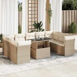 Maison Chic Seti vrtnega pohištva - Vrtna garnitura - Vrtni pohištvo set 10-delna z blazinami bež poli ratan, (21820306) | Shoptok.si