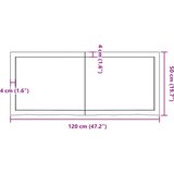 Stolna ploča tamnosmeđa 120x50x(2-4) cm obrađena masivna hrast | shoptok.hr