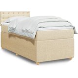 Okvir kreveta s oprugama i madrac krem 80x200 cm od tkanine | shoptok.hr
