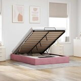 Maison Chic Otomanski Posteljni okvir - Dvoposteljna postelja - Zakonska postelja brez vzmetnice roza 140x200 cm žamet-J510, (21765292) | Shoptok.si