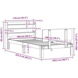  Okvir kreveta s uzglavljem bijeli 100x200cm od masivne borovine | shoptok.hr