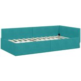 vidaXL Kutni okvir kreveta Ostalo s uzglavljem Tirkizna 90 x 190 cm | shoptok.hr