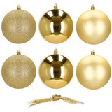  Set Božićnih kuglica 10 cm, Zlatna - 6 komada | shoptok.hr