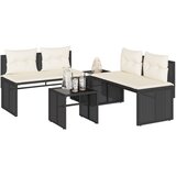  4-dijelni set vrtnih sofa od poliratana s jastucima crni | shoptok.hr