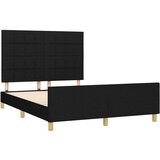  Okvir za krevet s uzglavljem crni 140 x 200 cm od tkanine | shoptok.hr