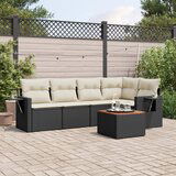 vidaXL 6-dijelni set vrtnih sofa s jastucima crni od poliratana | shoptok.hr