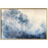  Plakat - Forest in Misty Blue Shades 42x29.7 Zlatni okvir | shoptok.hr