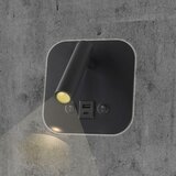  Zidna LED spot svetiljka sa USB portom LED/8W/230V 3000K crna | Eponuda.com