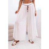 Kesi Włoski Women's wide-leg viscose trousers white Cijene