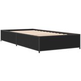 vidaXL Okvir za krevet crni 90 x 190 cm od konstruiranog drvo i metal | shoptok.hr
