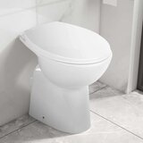 vidaXL Toaletna školjka bez ruba 7 cm viša keramička bijela | shoptok.hr