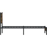 Metalni okvir krevet uzglavljem boja dimljenog hrasta 75x190 cm | shoptok.hr