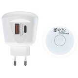 Prio Fast Charge Zidni punjač 20 W PD (USB C) + QC 3.0 (USB A) Noćno svjetlo bijelo Cijene