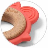 BabyOno Silikonsko drvena grickalica za zube Koka, Boja breskve | shoptok.hr