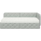 vidaXL Kotna postelja z vzmetnico Svetlo siva 90 x 190 cm Žamet | Shoptok.si