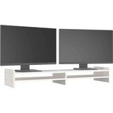  Stojalo za zaslon belo 100x27x15 cm trdna borovina | Shoptok.si
