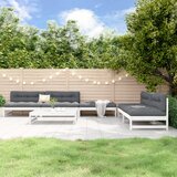 Maison Chic Seti vrtnega pohištva - Vrtna garnitura - Vrtni pohištvo set 6-delna bela trdna borovina, (21817491) | Shoptok.si