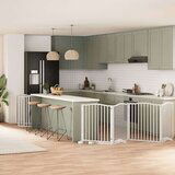 VidaXL Vrata za pse s vratašcima 10 panela sklopiva 800 cm drvo topole VidaXL Vrata za pse s vratašcima 10 panela sklopiva 800 cm drvo topole Slike