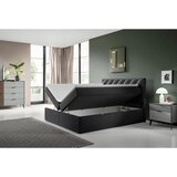 MID.YOU POSTELJA Z VZMETNICO 200 cm x 180 cm , tekstil antracit | Shoptok.si