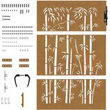  Vrtna vrata 85 x 125 cm od čelika COR-TEN s uzorkom bambusa | shoptok.hr