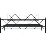  Metalni okvir kreveta uzglavlje i podnožje crni 183x213 cm | shoptok.hr